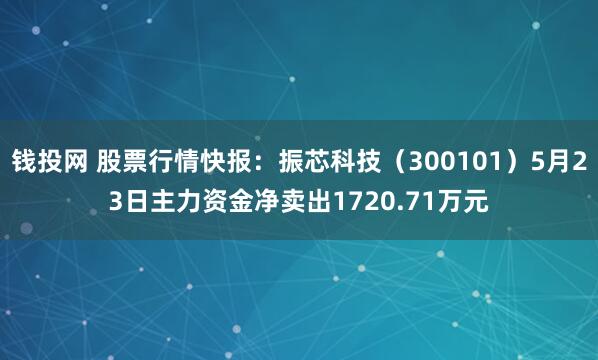 钱投网 股票行情快报：振芯科技（300101）5月23日主力资金净卖出1720.71万元